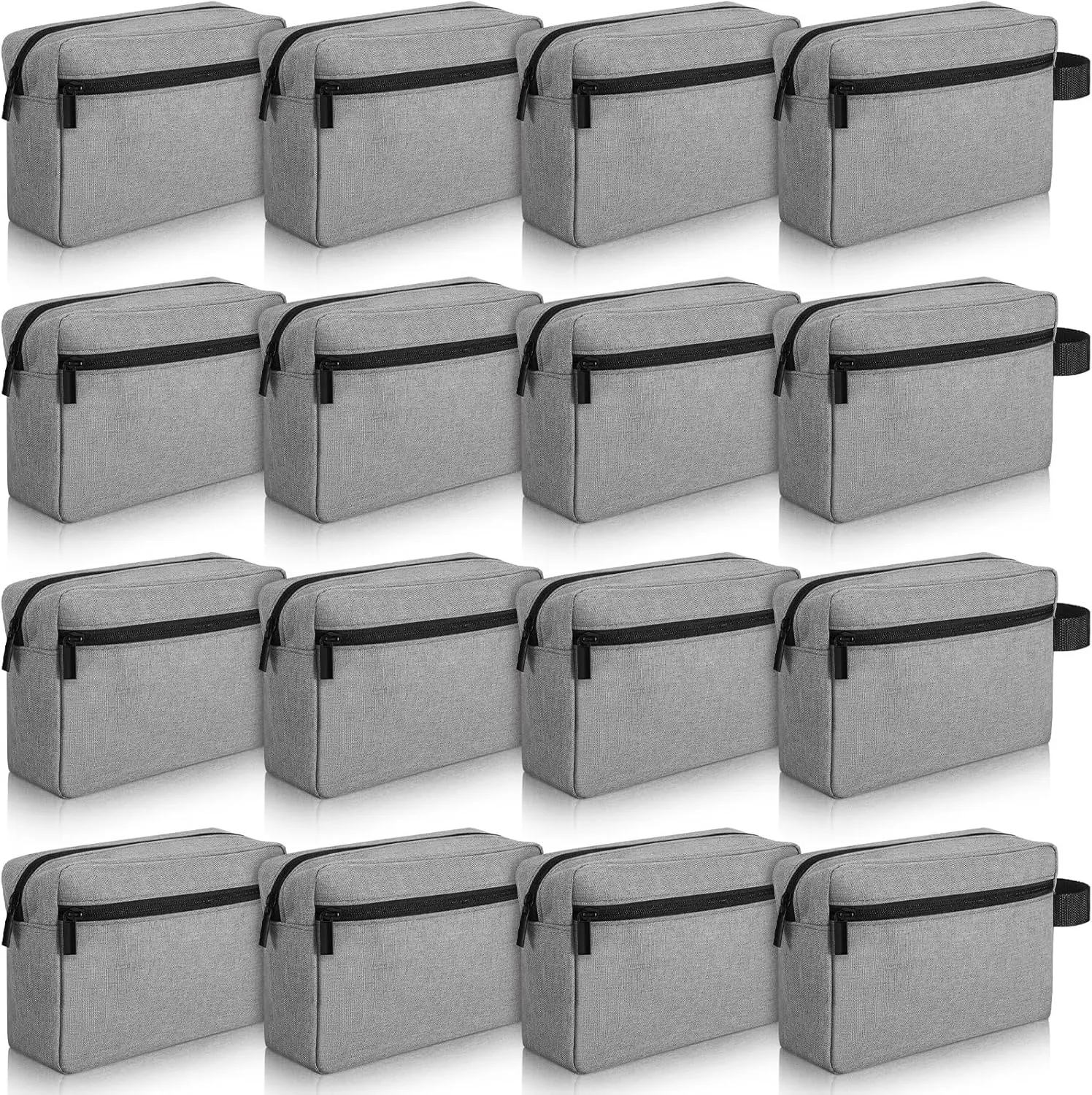 Paterr 16 Pcs Travel Toiletry Bag for Women Men Large Water Resistant Shaving Bag Hanging Cosmetic Bag with Handle and Divider Storage Travel Pouch Case (Gray)