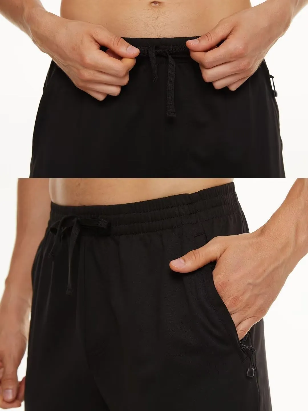 Pdbokew Men's Running Pants Athletic Pants with Zipper Pockets