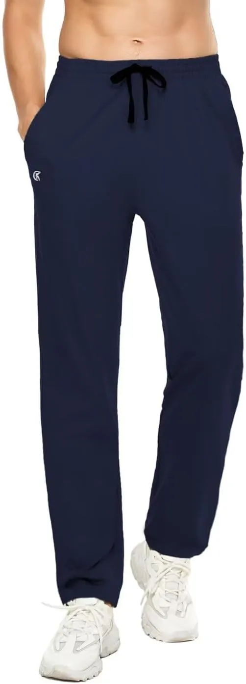 Pdbokew Men's Running Pants Athletic Pants with Zipper Pockets