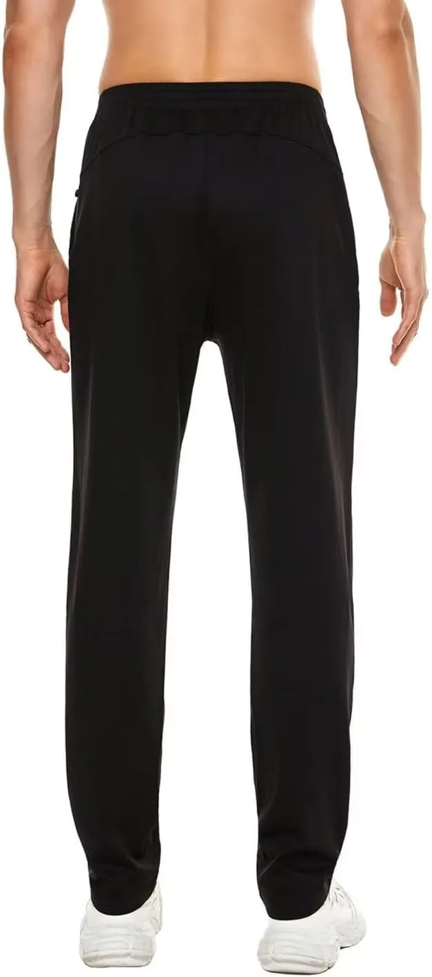 Pdbokew Men's Running Pants Athletic Pants with Zipper Pockets