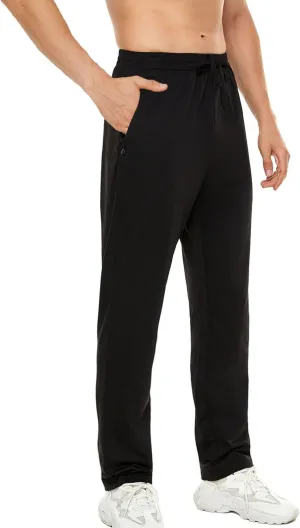 Pdbokew Men's Running Pants Athletic Pants with Zipper Pockets