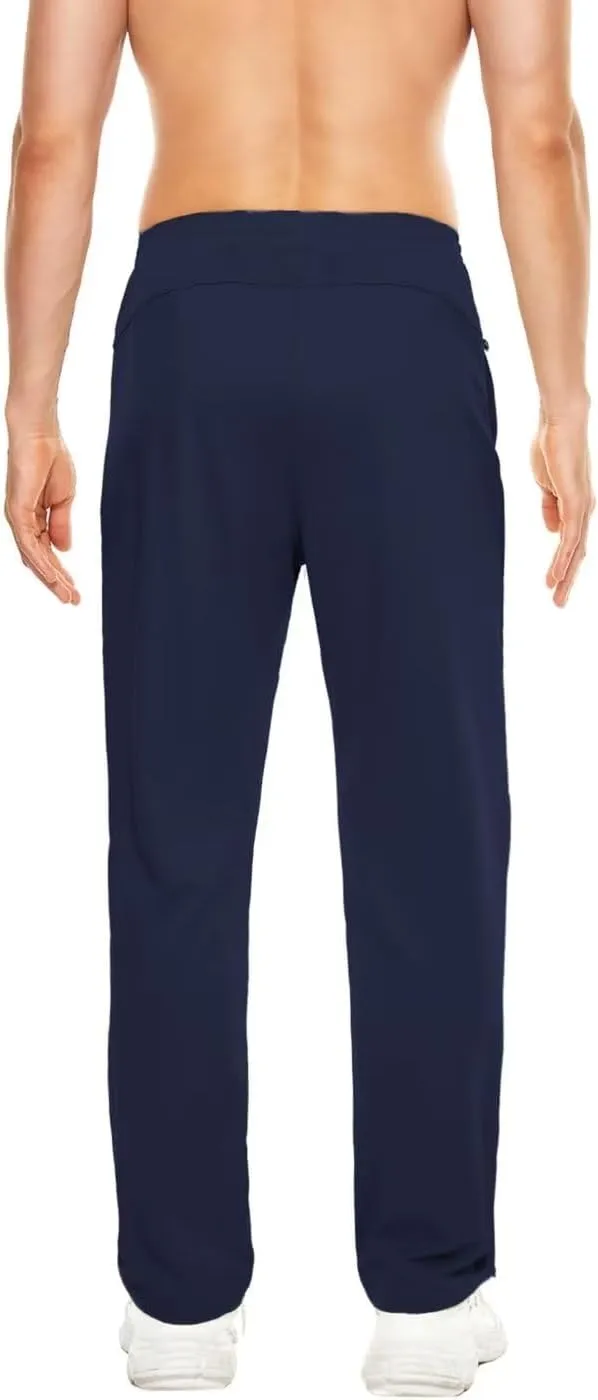 Pdbokew Men's Running Pants Athletic Pants with Zipper Pockets