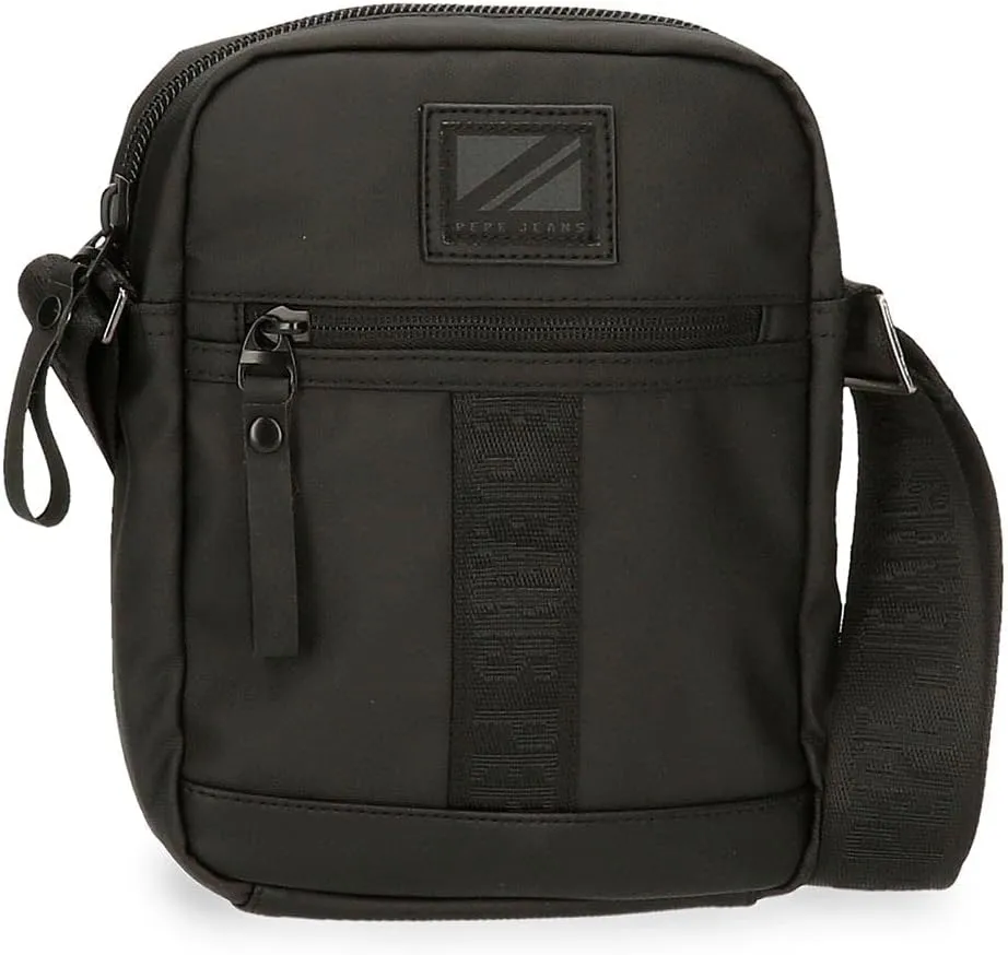 Pepe Jeans Hoxton Black and Blue Polyester PU Shoulder Bags and Toiletry Bag Various Sizes