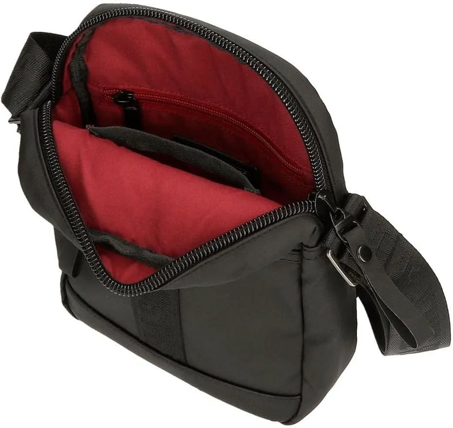 Pepe Jeans Hoxton Black and Blue Polyester PU Shoulder Bags and Toiletry Bag Various Sizes
