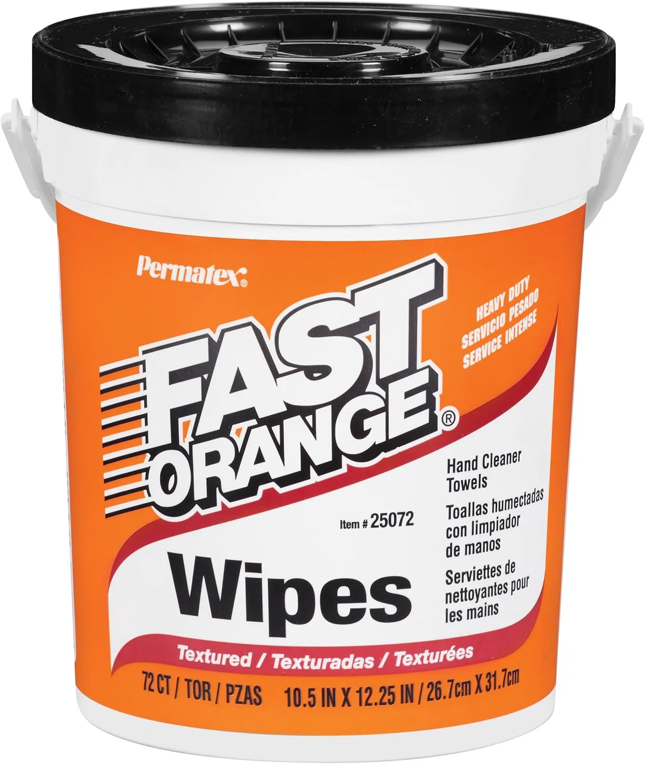 Permatex 25072 Fast Orange Hand Cleaner Wipes, 72-count Container
