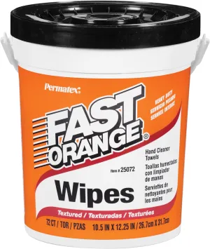 Permatex 25072 Fast Orange Hand Cleaner Wipes, 72-count Container