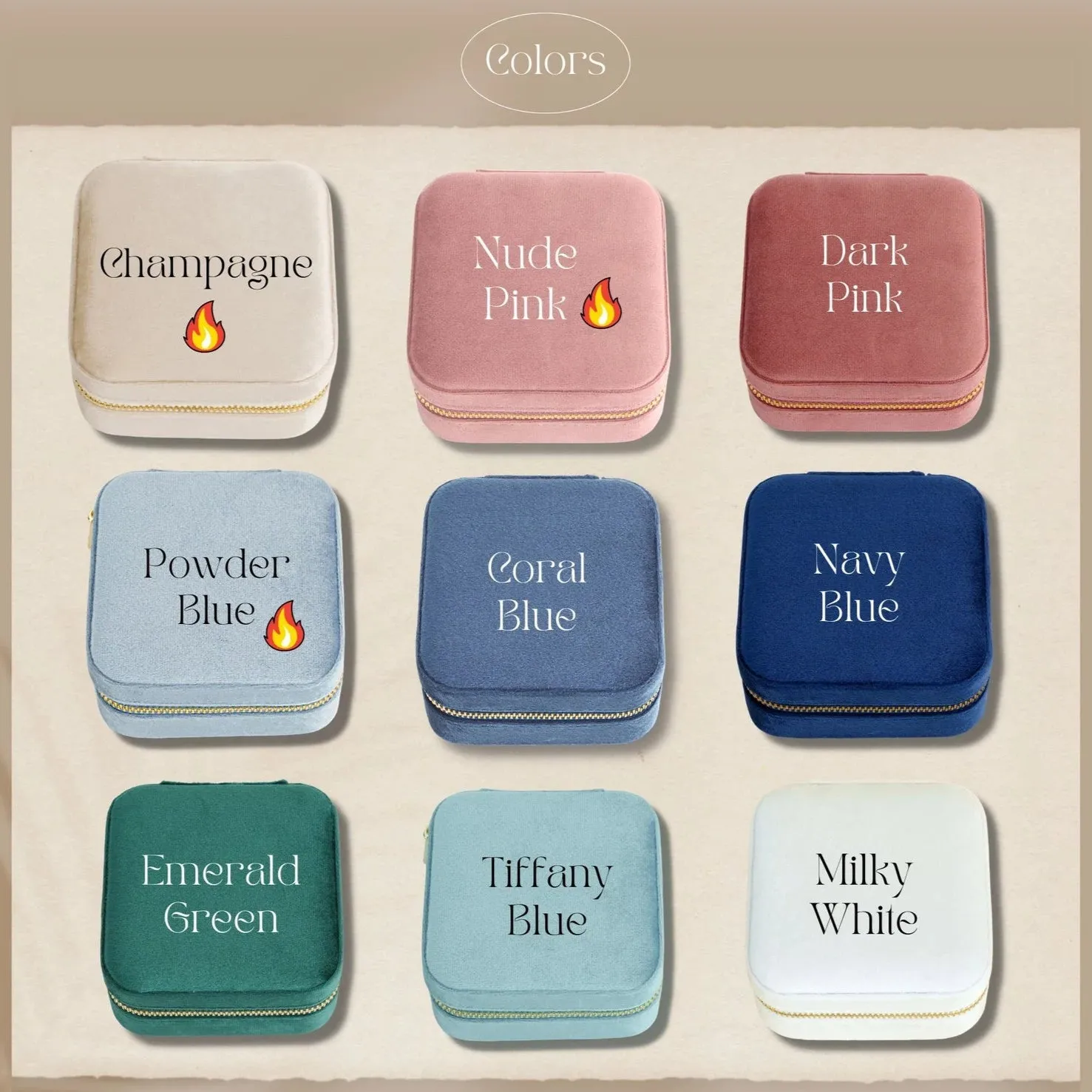 Personalised Velvet Travel Jewellery Box