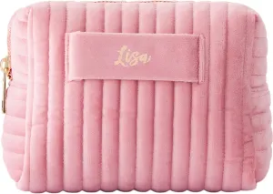 Personalization Universe Metallic Foil Personalized Small Mauve Velvet Makeup Bag