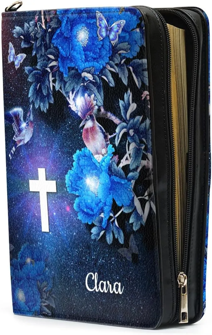 Personalized Bible Covers with Custom Name - Leather Bible Case, Bible Bag - Christian Gifts for Women - Bible Carrying Case, Bible Holder Case - Bible Book Cover with Handle Extra Large Size