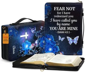 Personalized Bible Covers with Custom Name - Leather Bible Case, Bible Bag - Christian Gifts for Women - Bible Carrying Case, Bible Holder Case - Bible Book Cover with Handle Extra Large Size