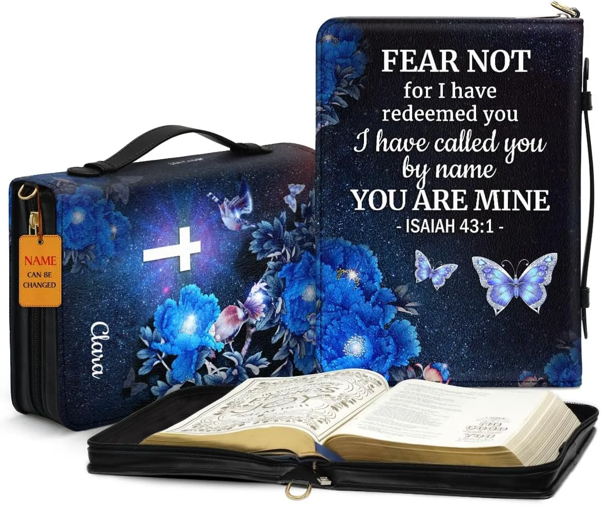 Personalized Bible Covers with Custom Name - Leather Bible Case, Bible Bag - Christian Gifts for Women - Bible Carrying Case, Bible Holder Case - Bible Book Cover with Handle Extra Large Size