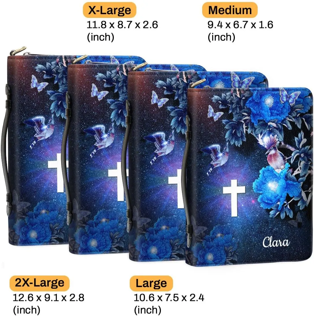 Personalized Bible Covers with Custom Name - Leather Bible Case, Bible Bag - Christian Gifts for Women - Bible Carrying Case, Bible Holder Case - Bible Book Cover with Handle Extra Large Size