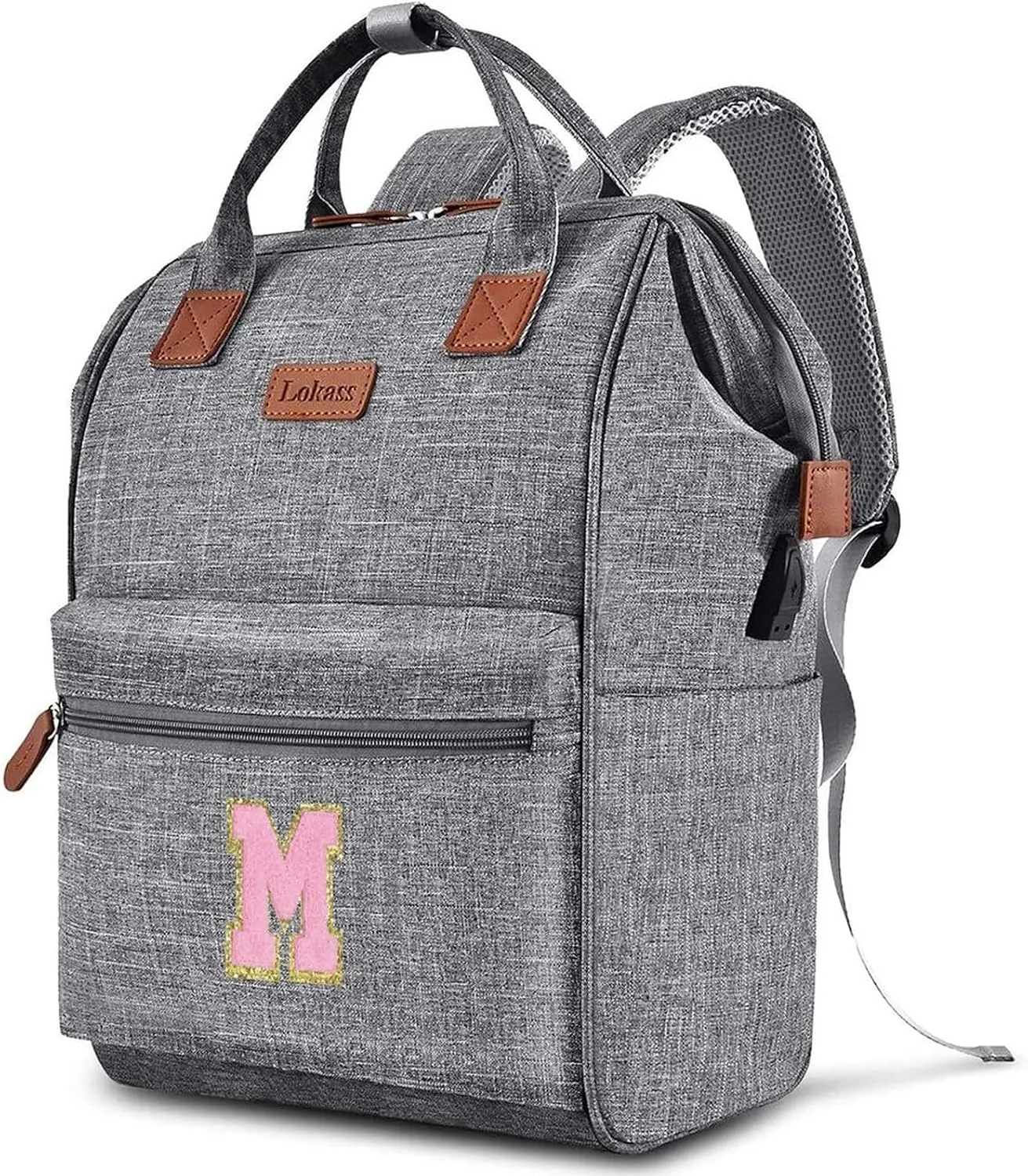 Personalized Initial Laptop Backpack for Women-Waterproof Teacher Backpack/College Backpack/Nurse Backpack for Work,Travel Bckapack with 15.6" Laptop Compartment-Birthday Gift for Women
