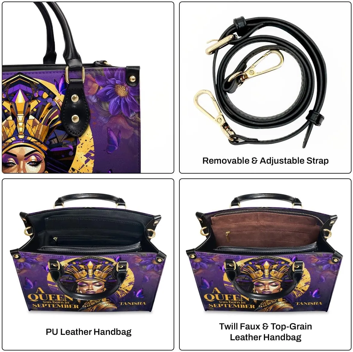 Personalized Leather Handbag For Black Women