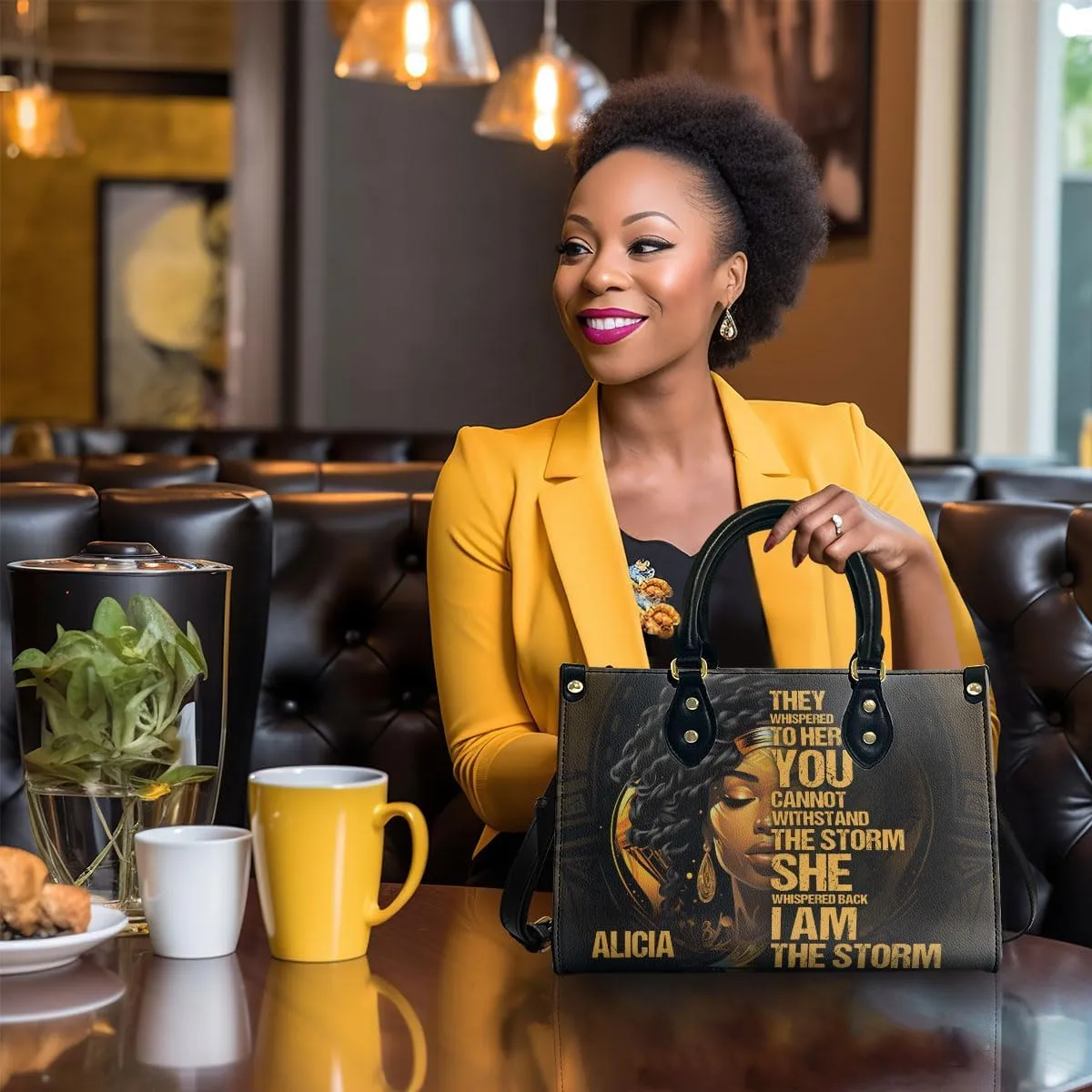 Personalized Leather Handbag For Women - Matching Design Purses And Wallet - Mothers Day Gifts For Women