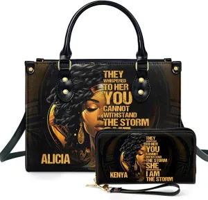 Personalized Leather Handbag For Women - Matching Design Purses And Wallet - Mothers Day Gifts For Women
