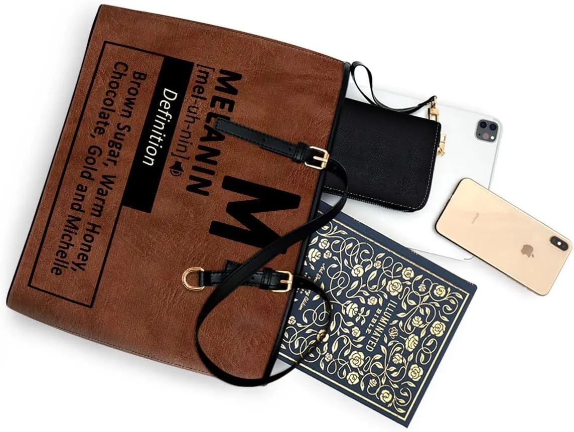 Personalized Leather Tote Bag For Black African Women