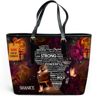 Personalized Leather Tote Bag For Black African Women