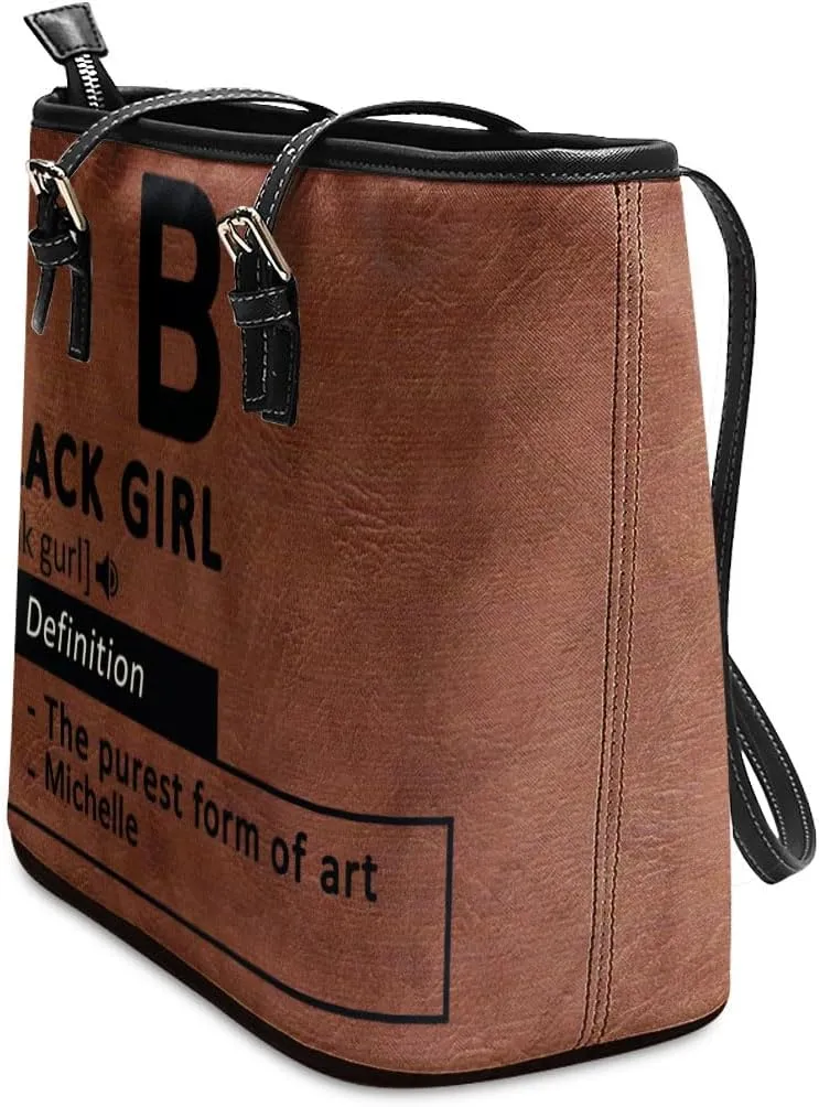 Personalized Leather Tote Bag For Black African Women