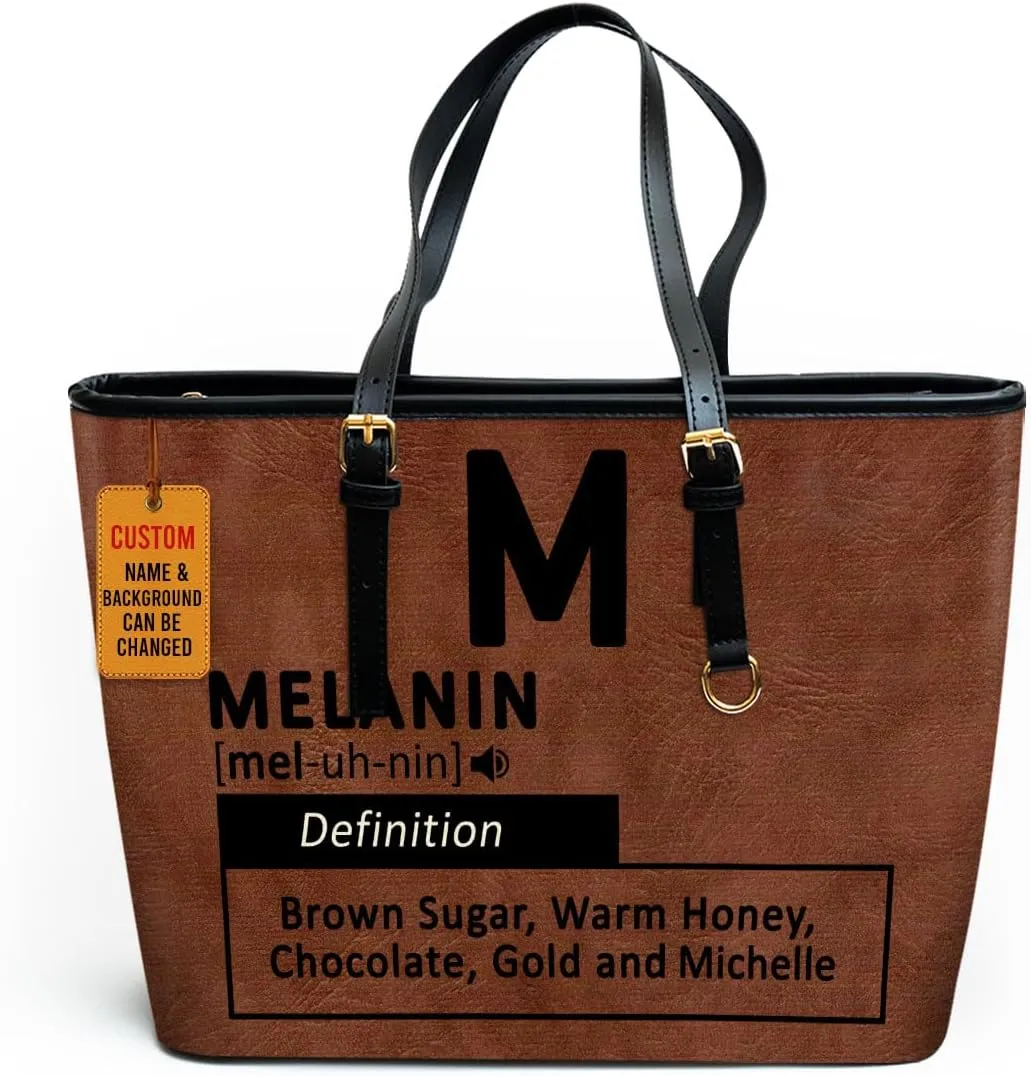 Personalized Leather Tote Bag For Black African Women
