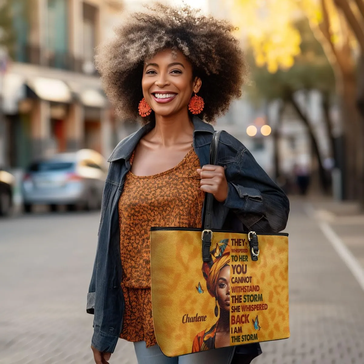 Personalized Leather Totebag For Black African Women - Christmas Gifts For Women For Black Women