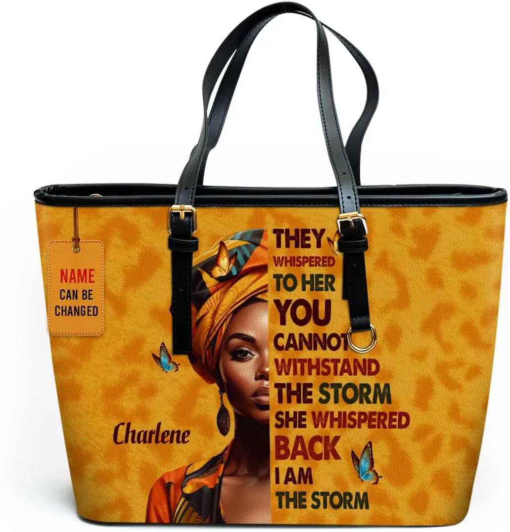 Personalized Leather Totebag For Black African Women - Christmas Gifts For Women For Black Women