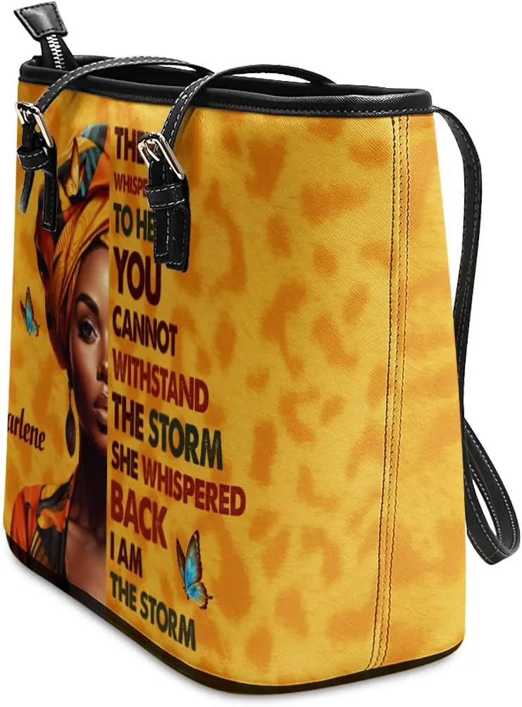 Personalized Leather Totebag For Black African Women - Christmas Gifts For Women For Black Women