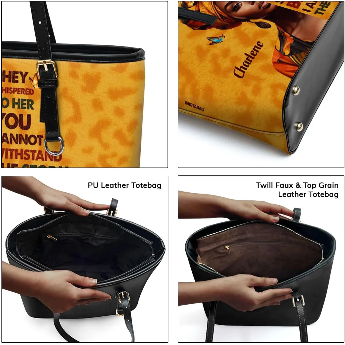 Personalized Leather Totebag For Black African Women - Christmas Gifts For Women For Black Women