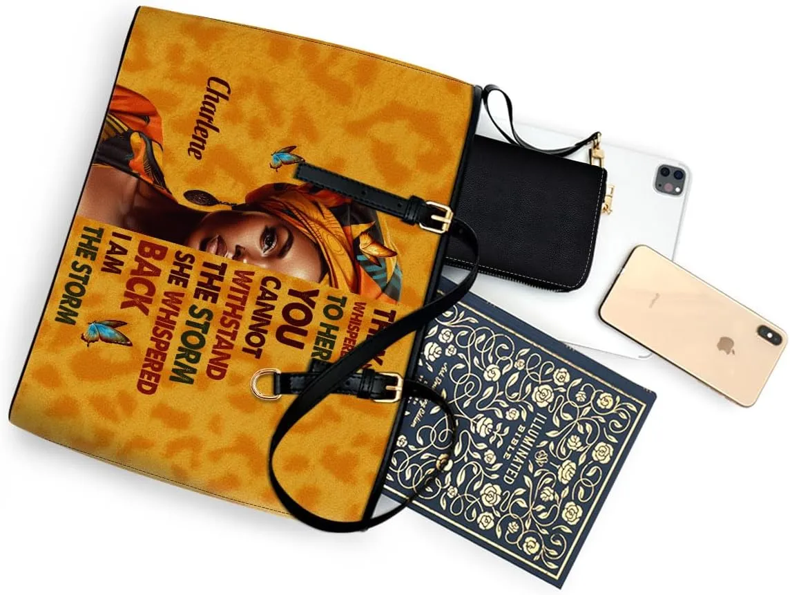Personalized Leather Totebag For Black African Women - Christmas Gifts For Women For Black Women