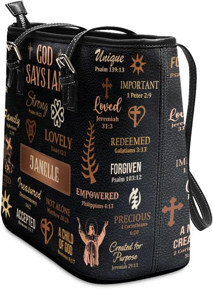 Personalized Leather Totebag for Black Women - Christmas Gifts