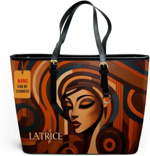 Personalized Leather Totebag for Black Women - Christmas Gifts