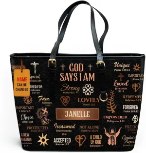 Personalized Leather Totebag for Black Women - Christmas Gifts