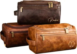 Personalized Men's Toiletry Bag, Custom Travel Bag with Hooks, Engraved Initials Toiletry Bag, Gift for Christmas, Birthday, Dad, Husband, Grandpa, Lover (Toiletries Bag 2)