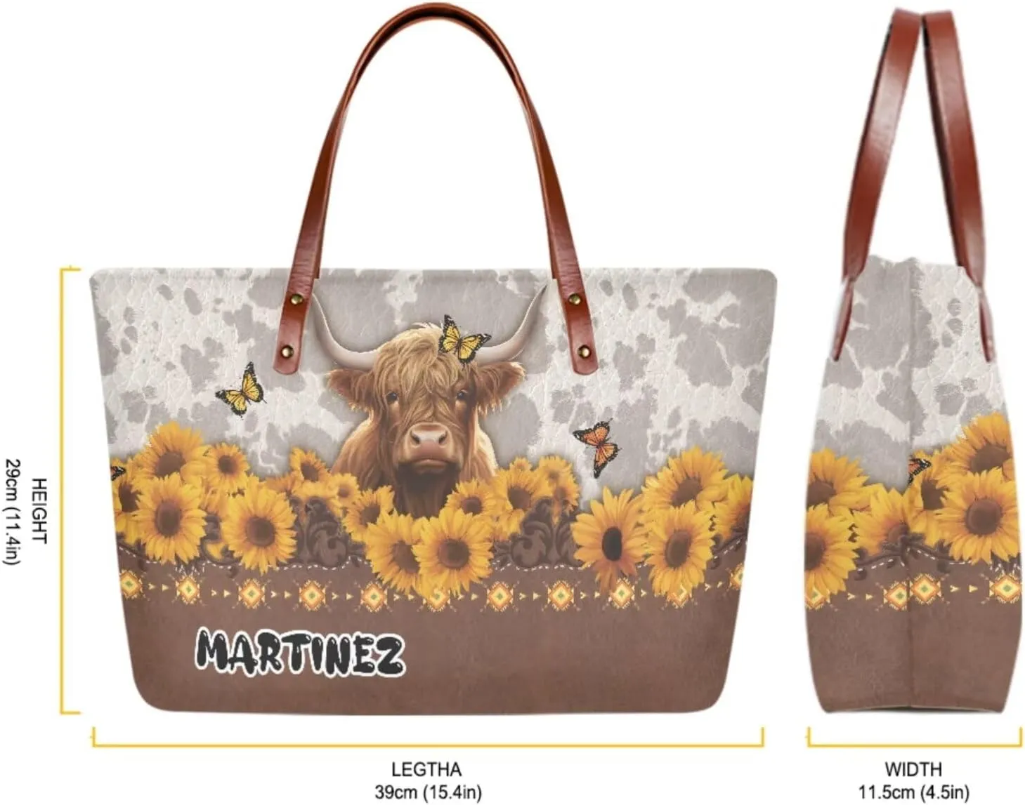 Personalized Purse 3 Pcs Custom Purse and Wallet Set with Makeup Bag Customized Tote Bag with Name for Women