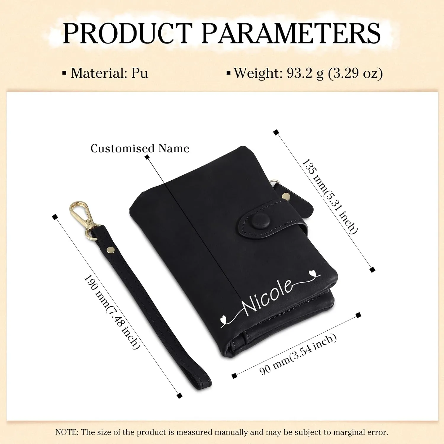 Personalized Wallets for Women: Custom Name Birth Flower Wristlet leather Womens Wallet- Gifts For Birthday Mothers Day (Black-3)