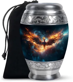 Phoenix Cremation Urn for Ashes, Large Decorative Urns for Male and Female, Memorial Gifts for Family, Human Remains Urn, Funeral and Burial Urns, 10 Inch