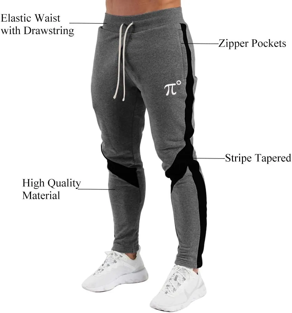 PIDOGYM Men's Track Pants,Slim Fit Athletic Sweatpants Joggers with Zipper Pockets