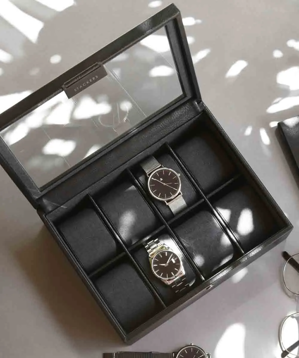 Piece Limited edition Black Men Stackers Watch Great value 8 Box
