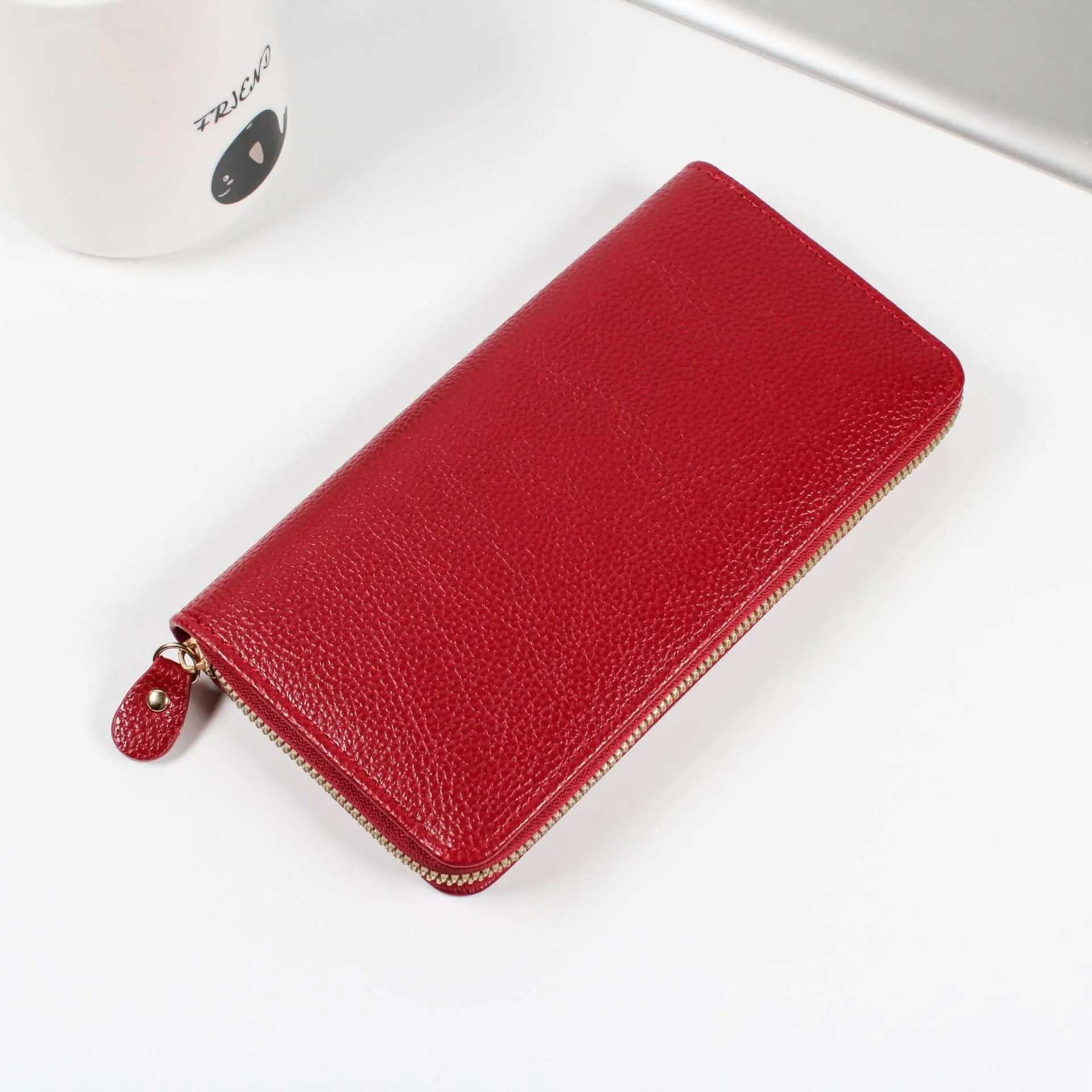 Pieru Women’s Long PU Leather Clutch Wallet – Zipper Coin Purse