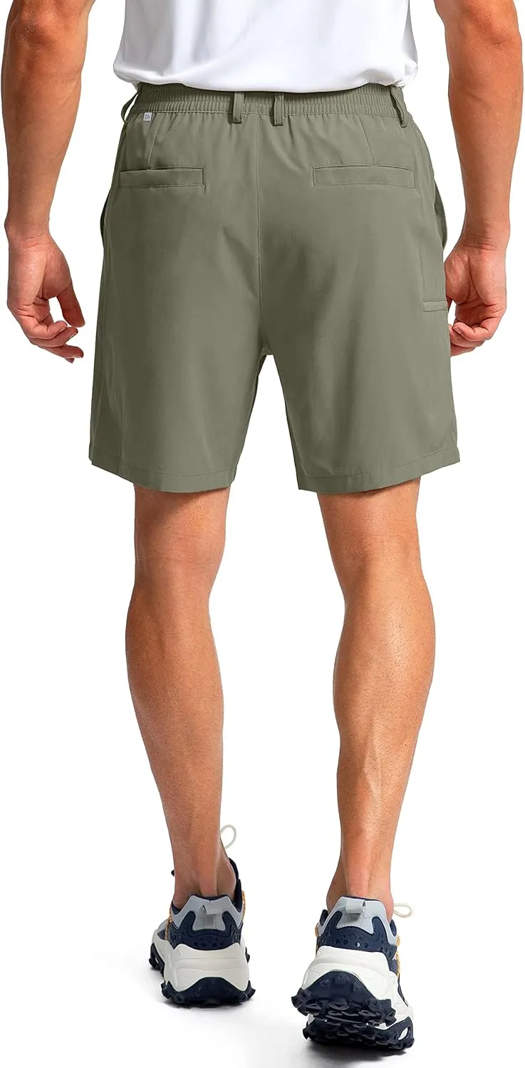 Pinkbomb Men's Golf Shorts with 6 Pockets Stretch Quick Dry Hiking Work Dress Shorts for Men
