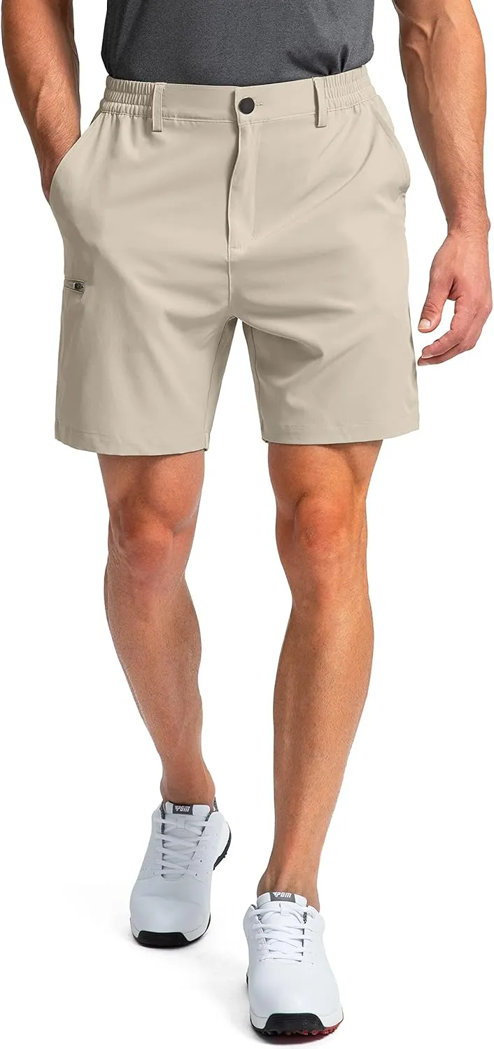 Pinkbomb Men's Golf Shorts with 6 Pockets Stretch Quick Dry Hiking Work Dress Shorts for Men