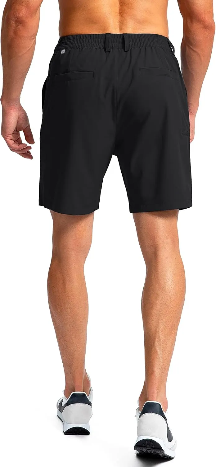 Pinkbomb Men's Golf Shorts with 6 Pockets Stretch Quick Dry Hiking Work Dress Shorts for Men