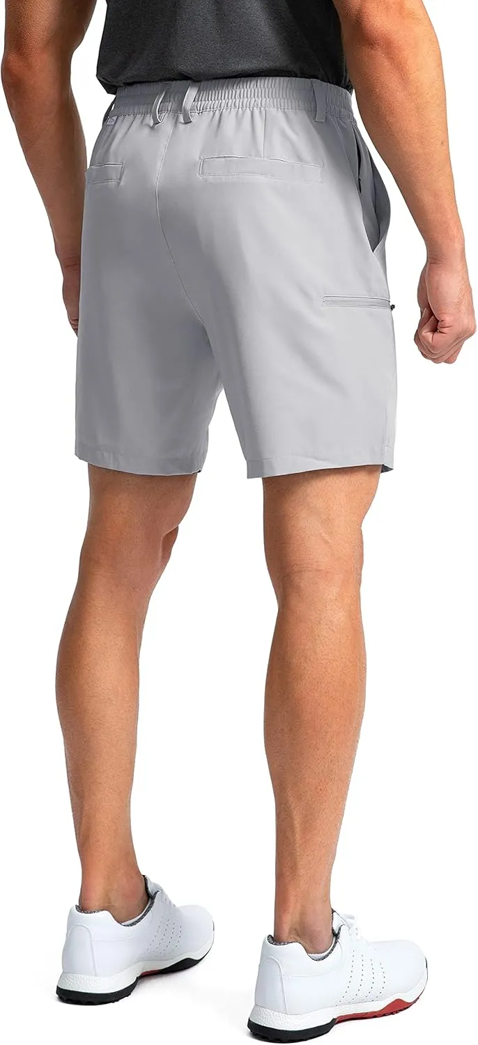 Pinkbomb Men's Golf Shorts with 6 Pockets Stretch Quick Dry Hiking Work Dress Shorts for Men