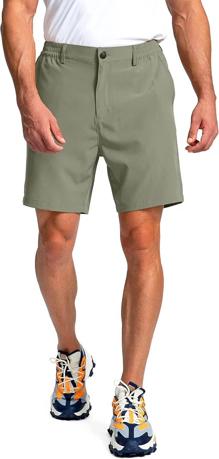 Pinkbomb Men's Golf Shorts with 6 Pockets Stretch Quick Dry Hiking Work Dress Shorts for Men