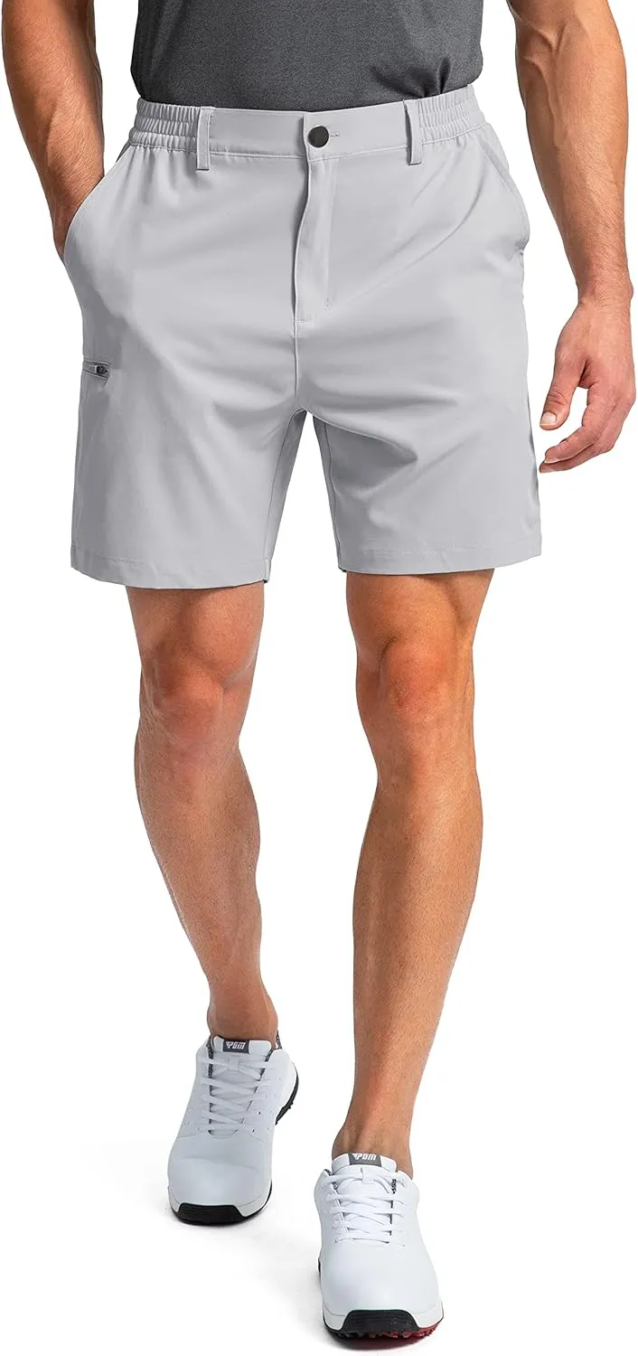 Pinkbomb Men's Golf Shorts with 6 Pockets Stretch Quick Dry Hiking Work Dress Shorts for Men