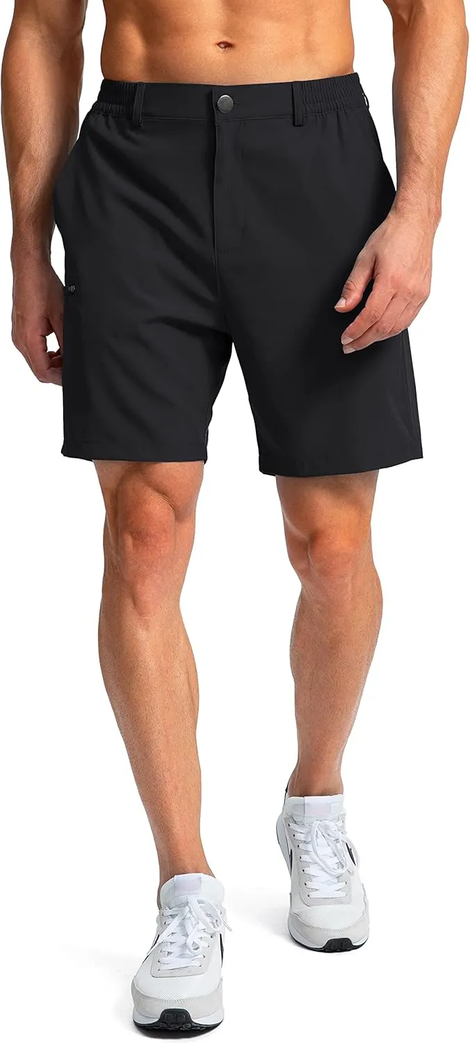 Pinkbomb Men's Golf Shorts with 6 Pockets Stretch Quick Dry Hiking Work Dress Shorts for Men