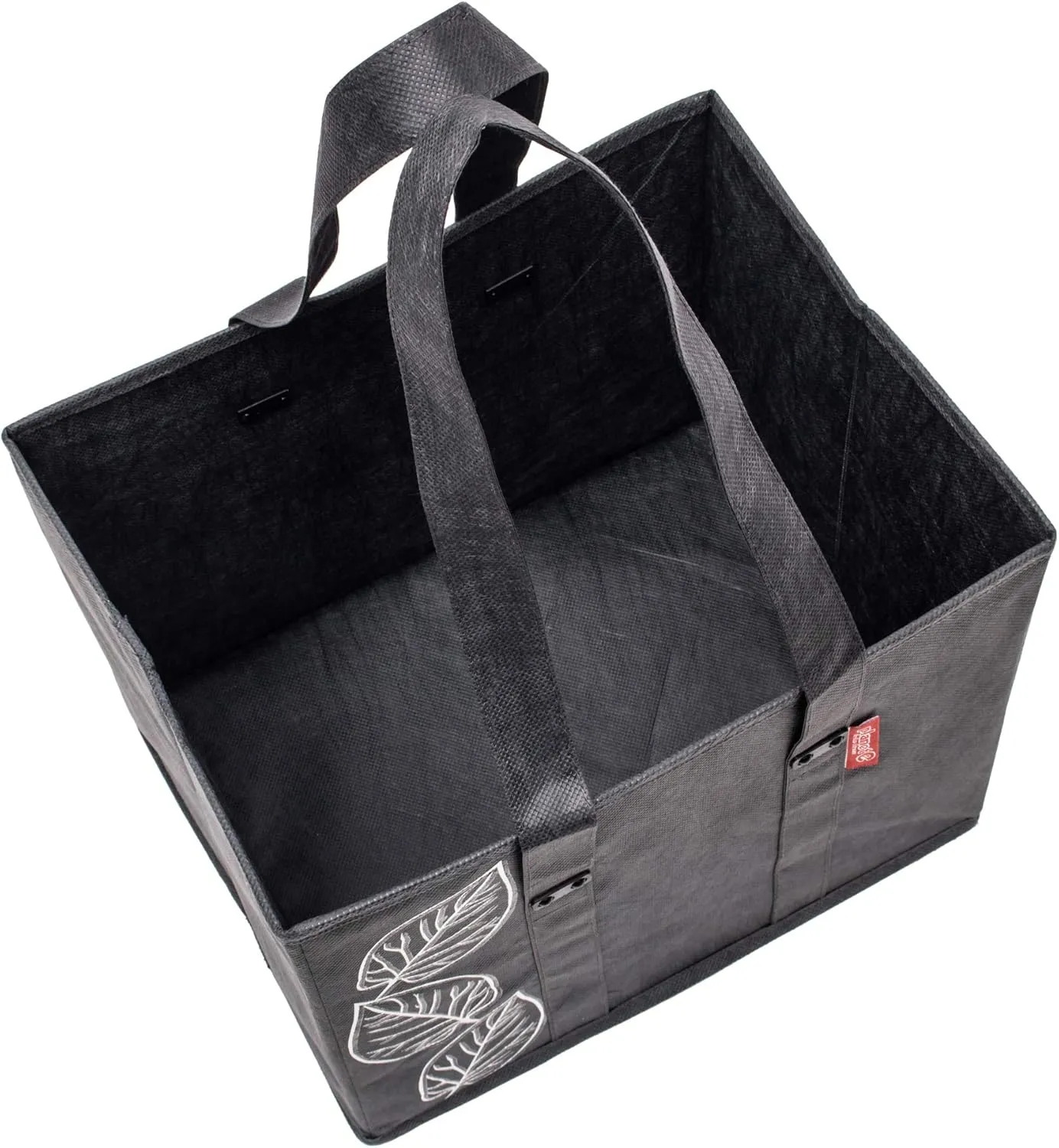 PLANET E Reusable Grocery Bags - Heavy Duty Shopping Bags with Handles, Kitchen Reusable Grocery Totes, Durable Grocery Bag Carrier and Tote, Hard Bottom for Extra Support (3 Pack)