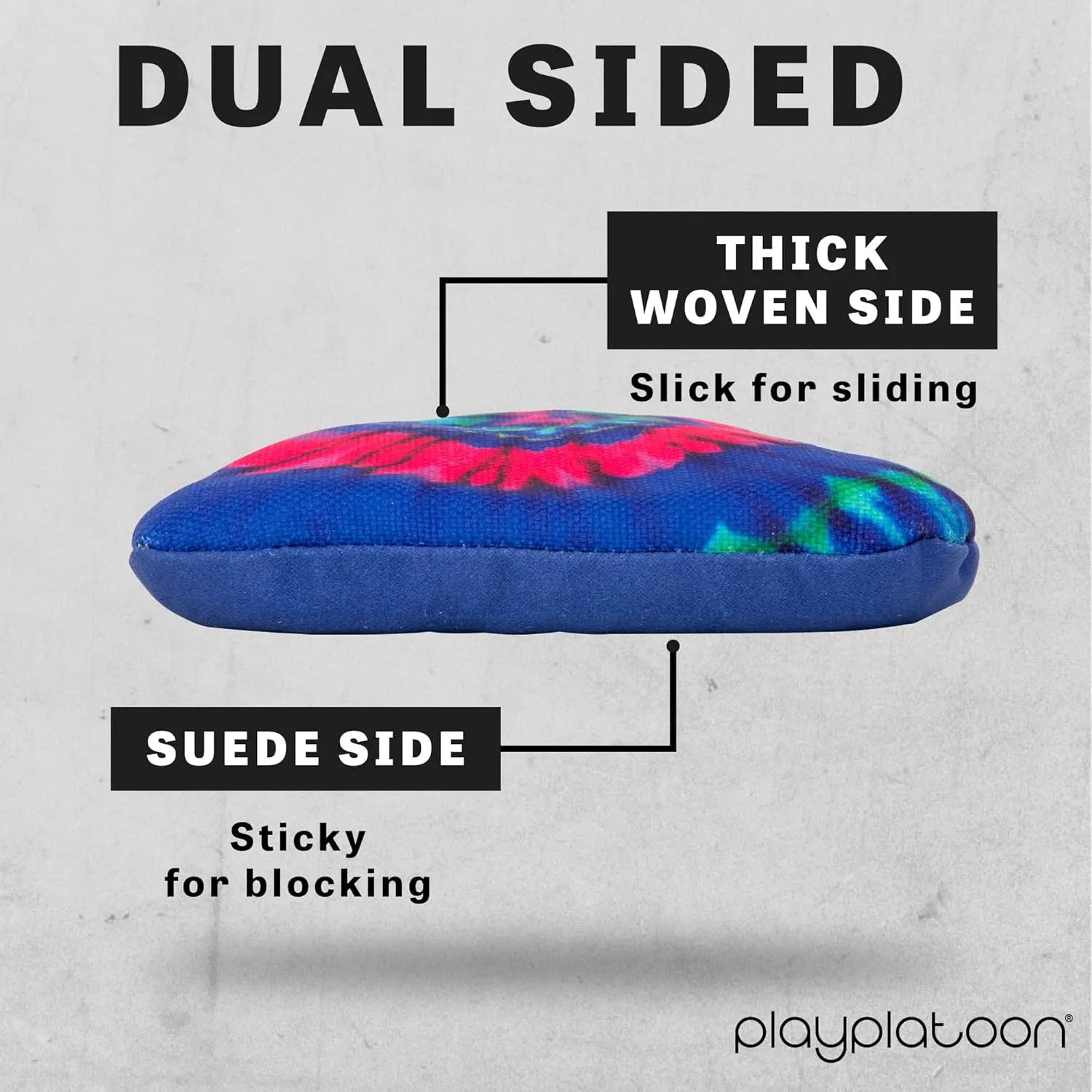 Play Platoon Tournament Series Cornhole Bags - Pro Style Dual Sided Slick and Sticky Side Bags - Set of 8 - Designed in USA