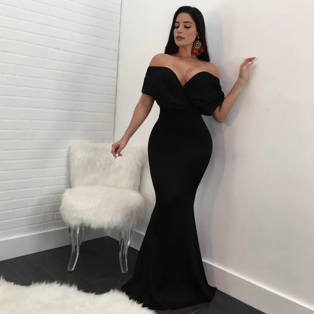 Plus Size Womens Formal Dresses Mermaid Off Shoulder Evening Party Prom Gown