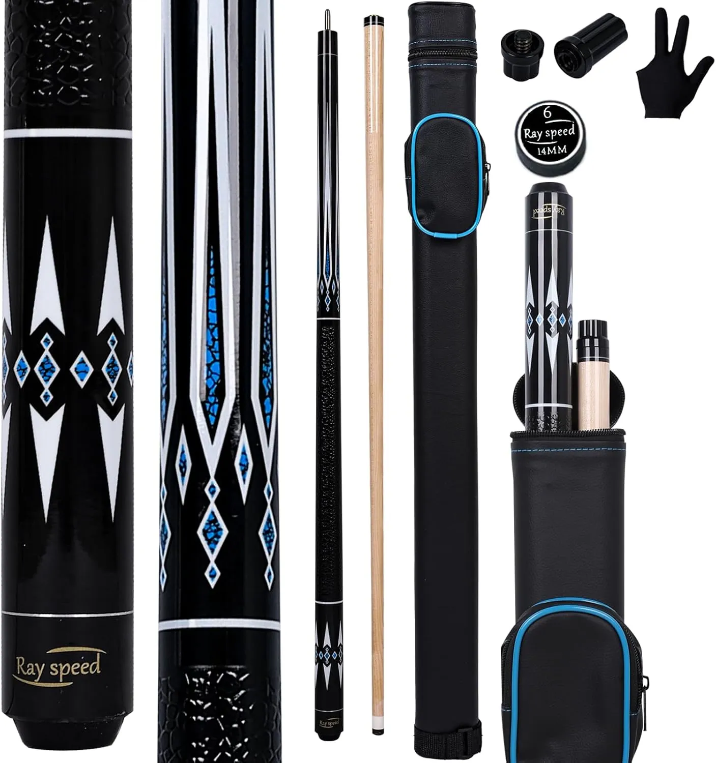 Pool Cue Stick Low Deflection Shaft Billiard Cue Stick with Hard Case 19-20 oz Professional Pool Stick